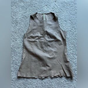Gray Fitted Sleeveless Tank Top
